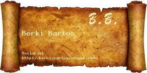Berki Bartos névjegykártya